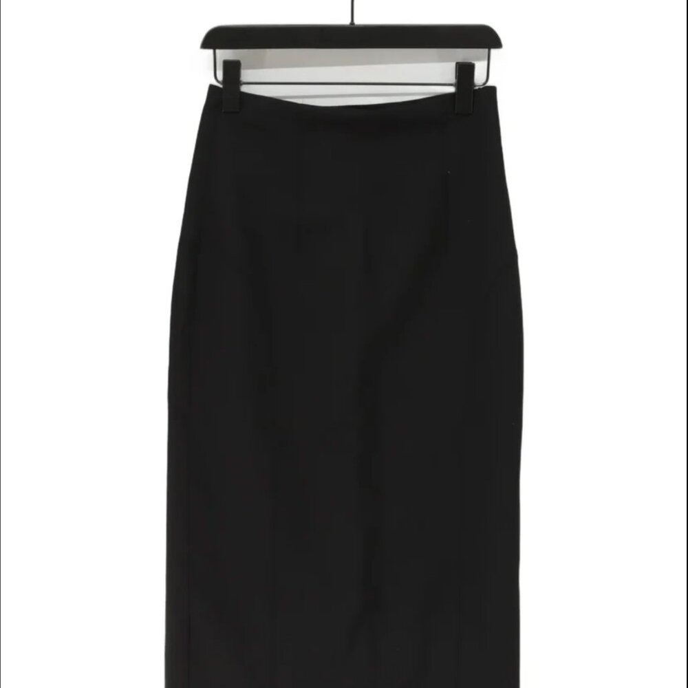 Zara Woman Black Midi Pencil Skirt With Slit Size L